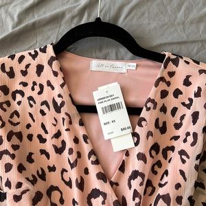 Brand new pink cheetah all in favor wrap dress